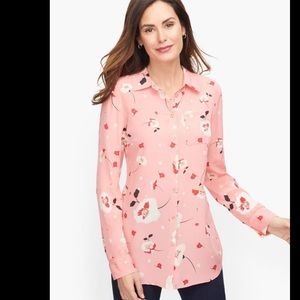 Floral bright pink shirt from Talbots!